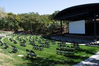 empty chairs at Frost Amphitheater