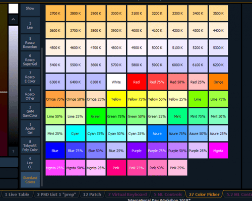 LED color mixing on Eos