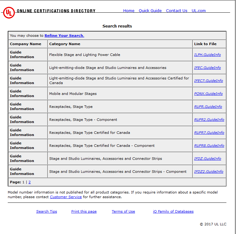 http://database.ul.com